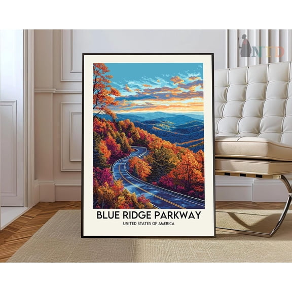 Blue Ridge Parkway North Carolina Poster, Unframed Paper Poster 8x10in