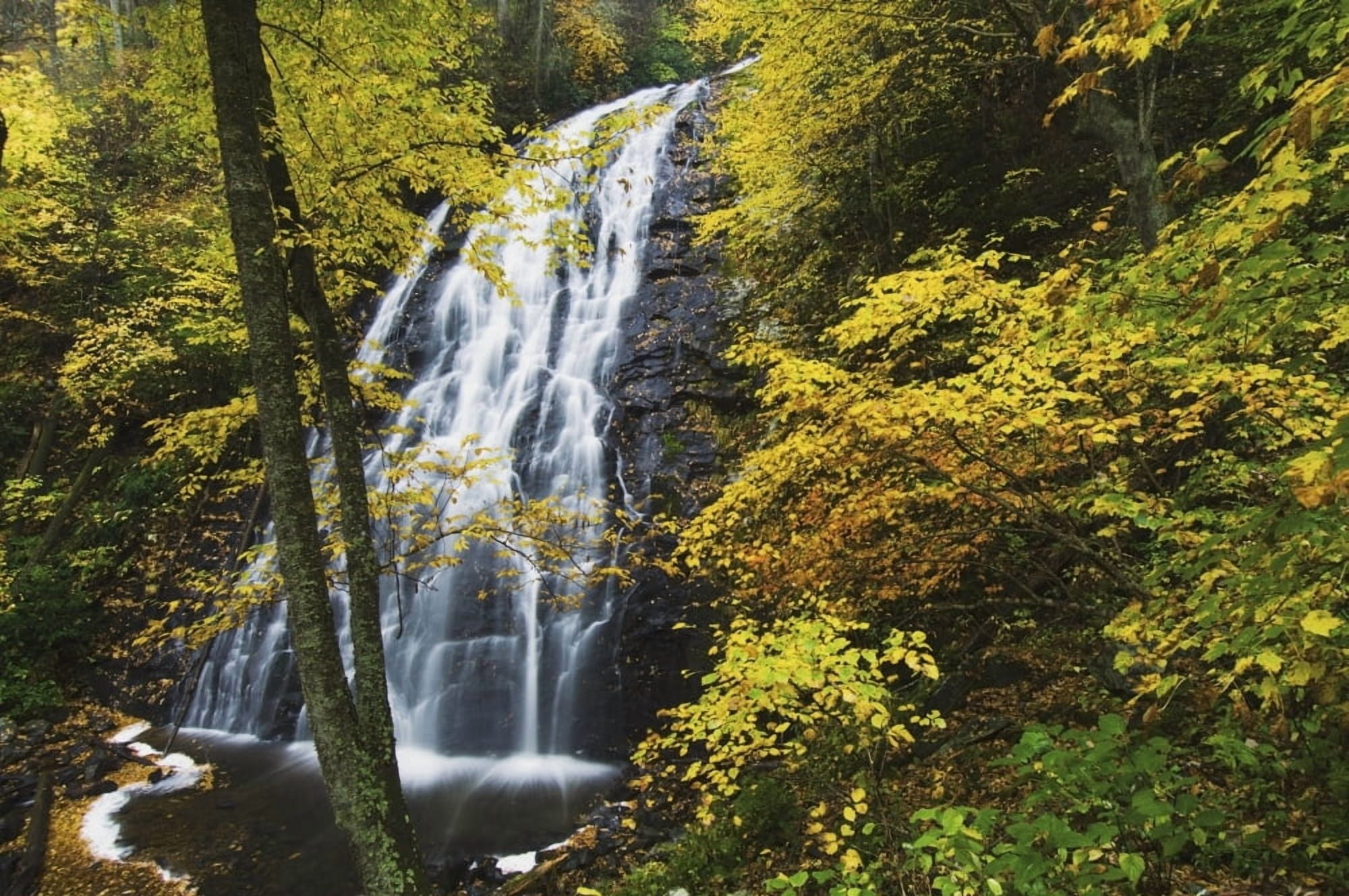 Blue Ridge Parkway North Carolina United States Of America Autumn Colors Around Crabtree Falls Canvas Art - Natural Selection Robert Cable Design Pics (38 x 24)