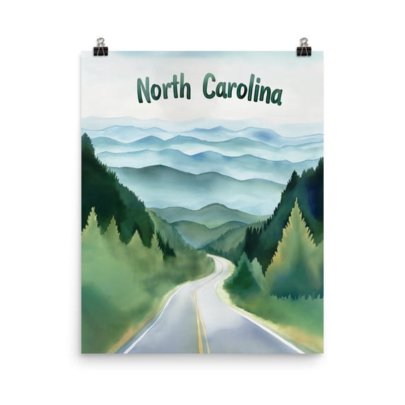 Blue Ridge Poster Blue Ridge Parkway Poster, North Carolina Mountain, Appalachian Travel ...