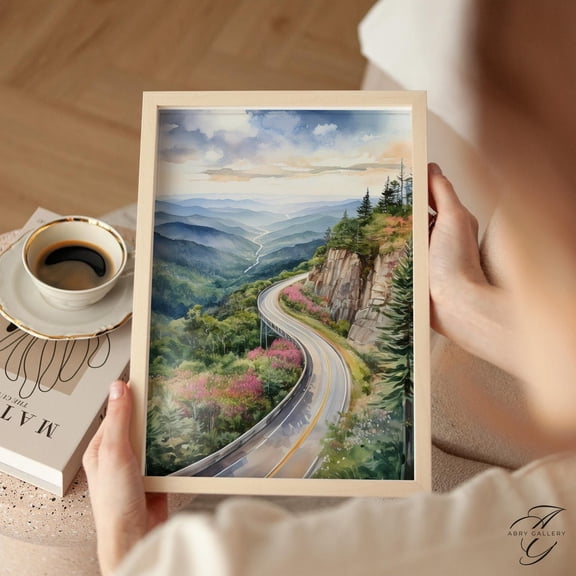 Blue Ridge Parkway Poster: Scenic North Carolina Mountain Landscape, Unframed Poster Size 8x12