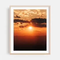 Blue Ridge Parkway Sunset 01 - Buena Vista Virginia Photography Oak Framed Wall Art Print 24 x 30 inches