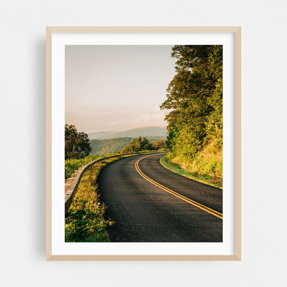 Blue Ridge Parkway near Afton 02 - Photography Landscape Nature Scenic Mountain Rural Oak Framed Wall Art Print 11 x 14 inches