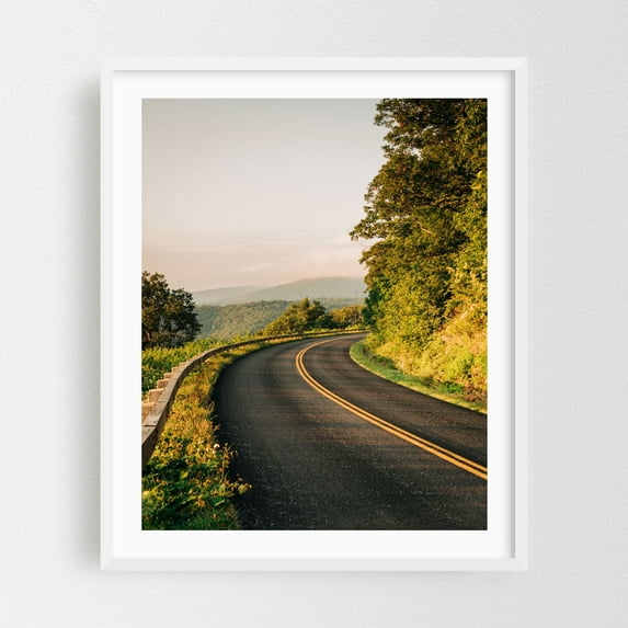 Blue Ridge Parkway near Afton 02 - Photography Landscape Nature Scenic Mountain Rural White Framed Wall Art Print 11 x 14 inches