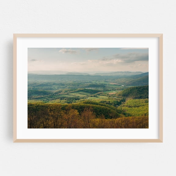 Blue Ridge Rural 02 - Fancy Gap Virginia Photography Landscape Nature Mountain Scenic Rural Autumn Pastel Oak Framed Wall Art Print 5 x 7 inches