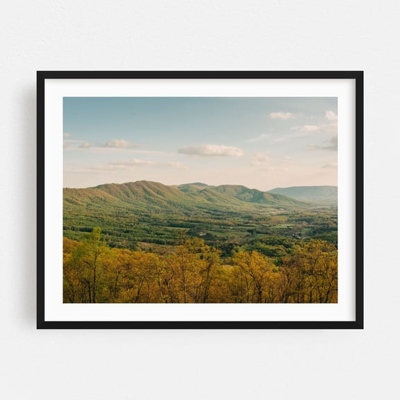 Blue Ridge Views 01 - Fancy Gap Virginia Photography Landscape Mountain Nature Scenic Autumn Rural Forest Black Framed Wall Art Print 5 x 7 inches