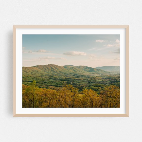 Blue Ridge Views 01 - Fancy Gap Virginia Photography Landscape Mountain Nature Scenic Autumn Rural Forest Oak Framed Wall Art Print 5 x 7 inches