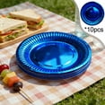 thumbnail image 1 of Blue Rim Paper Plates, Disposable Party Dinnerware with Solid Blue Border, Heavy Duty Tableware for Picnics BBQs and Holiday Gatherings, 1 of 7