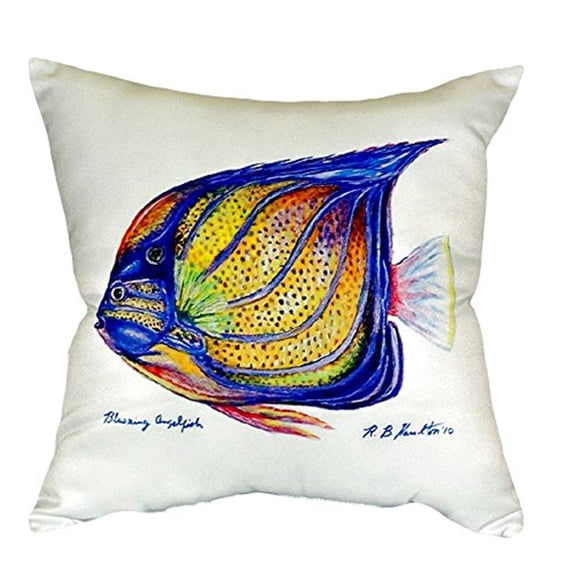 Blue Ring Angelfish No Cord Pillow 18x18