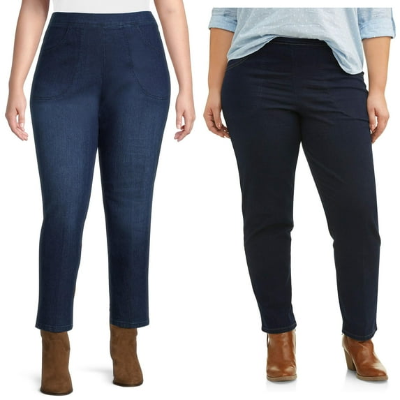 JMS Just My Size by Hanes Women's Plus Size 2 Pocket Pull On Pants, Single and 2 Pack