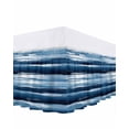 thumbnail image 1 of Blue Ripple Bed Skirt Queen Size 16&nbsp;Inch Drop, Watercolor Wave Abstract Ocean Wrap Around Dust Ruffle Bedskirts, Wrinkle & Fade Resistant Easy Fit Bedskirt with Adjustable Elastic, 1 of 8