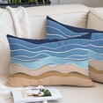 Blue Ripple Throw Pillow Covers, Blue Wave Gradient Decorative Lumbar ...