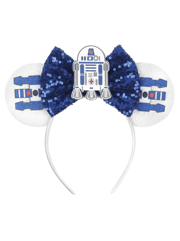 Blue Robot Sequin Mickey Minnie Ears Headband / Minnie Inspired Princess Ears / Minnie Headband