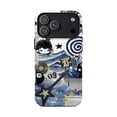 thumbnail image 1 of Blue Rock Music Vibe Phone Case, Star Guitar 8 Ball Swirl Collage Art, Edgy Protective Cover for iPhone 17 16 15 14 13 12 11 Pro Plus Mini, 1 of 6