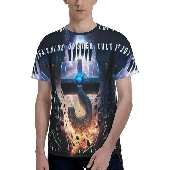 Blue Rock Oyster Music Cult Band The Symbol Remains T Shirt Mens Summer Exercise Tee Casual Crew Neck Short Sleeve T-Shirts XX-Large