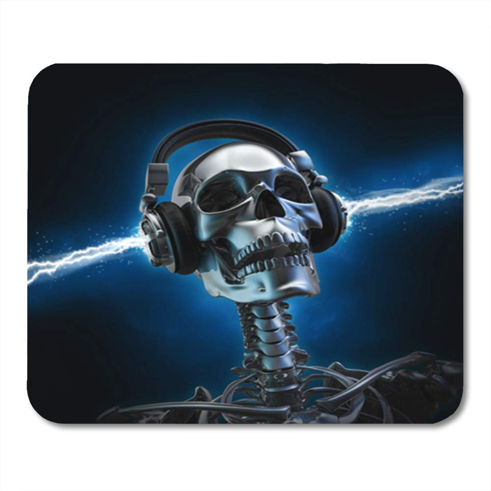 Blue Rock Soul Music Skull Skeleton Party Headphone Metal Rave Electric ...