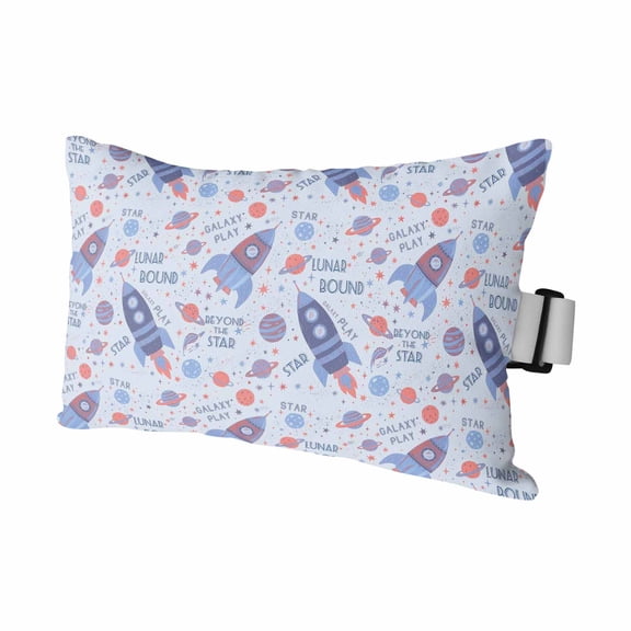 Blue Rocket Outdoor Pillows for Chaise Lounge Chair Waterproof Lumbar Pillows with Insert&Adjustable Elastic Strap Beach Headrest Pillow Cartoon Stars Modern Abstract Art Pool Pillow 11"x16"