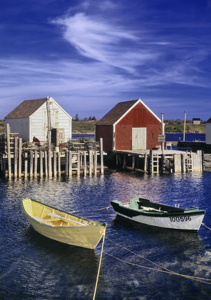 Blue Rocks Harbour Blue Rocks Nova Scotia Canada Canvas Art - Darwin Wiggett Design Pics (22 x 32)