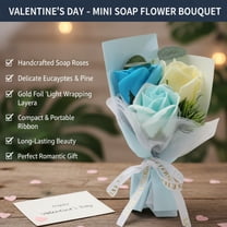 Blue Rose Bouquet, Artificial Scented Rose Flowers for Valentine's Day, Forever Flowers Bouquet, Festive Wedding Party Gift for Girlfriend, Wife, Mom 9.84In (1Pcs)