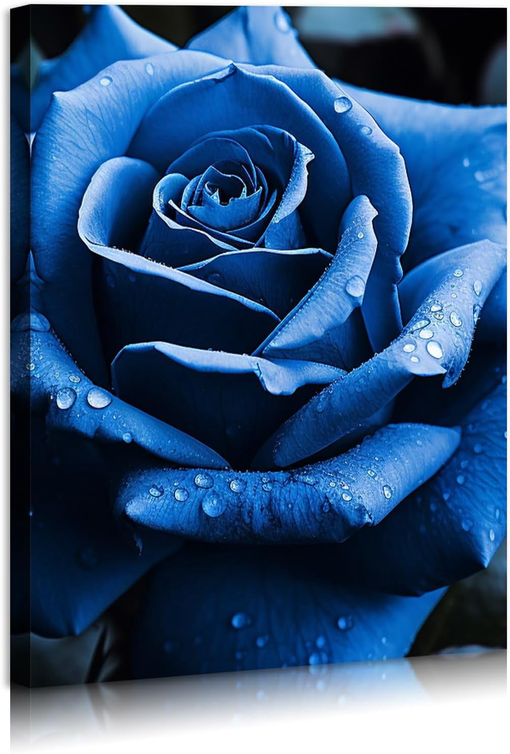 Blue Rose Canvas Wall Art Floral Pictures Wall Decor Flower Bloom Close ...