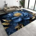 thumbnail image 1 of Blue Rose Flowers Area Rug Nursery Rug, Luxurious Golden Flower Throw Rugs, Bedroom Fluffy Soft Carpet For Coffee Shop Living Room Study Bedroom Farmhouse 3 x 5ft, 1 of 6