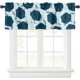 thumbnail image 1 of Blue Rose Flowers Window Curtain Valance for Kitchen Windows/Bathroom/Living Room/Bedroom Privacy Decorative Rod Pocket Short Window Valance Curtain, 52" W x 18" L, Medieval Style Plants, 1 of 5