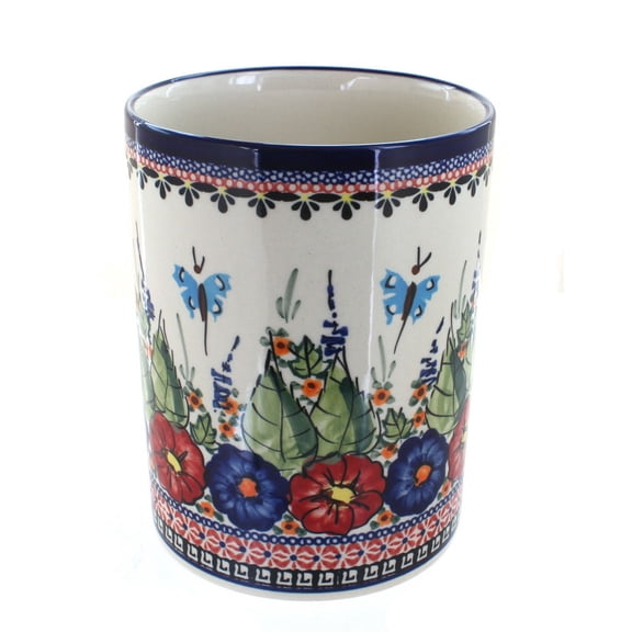 Blue Rose Polish Pottery 832 Zaklady Utensil Jar