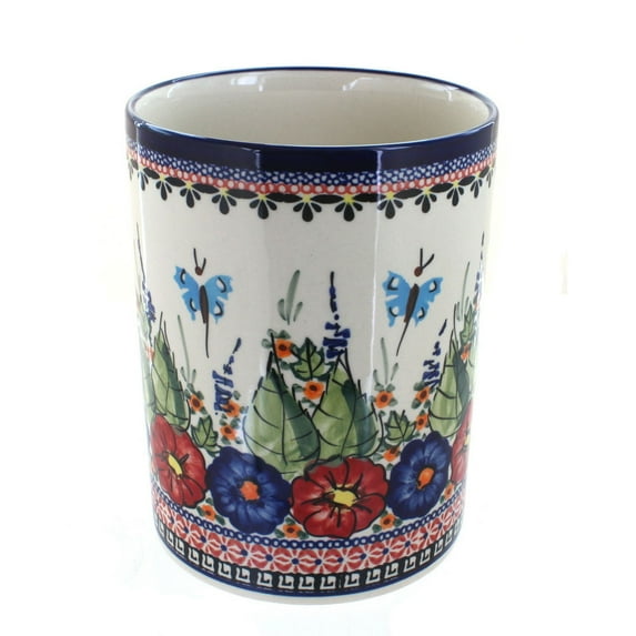 Blue Rose Polish Pottery 832 Zaklady Utensil Jar