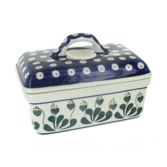 Blue Rose Polish Pottery Alyce Butter Tub