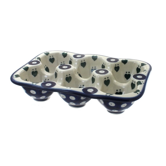 Blue Rose Polish Pottery Alyce Egg Tray - 6 Count