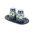 thumbnail image 1 of Blue Rose Polish Pottery Alyce Salt & Pepper Shakers with Tray, 1 of 2