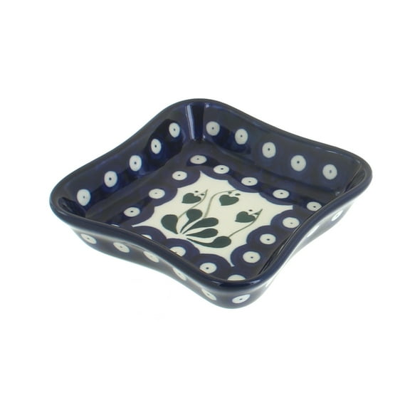 Blue Rose Polish Pottery Alyce Small Square Dish