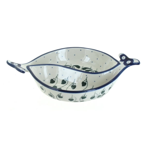 Blue Rose Polish Pottery Alyce Yin-Yang Fish Dish