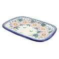 thumbnail image 1 of Blue Rose Polish Pottery Apple Blossom Large Rectangular Serving Platter, 1 of 2