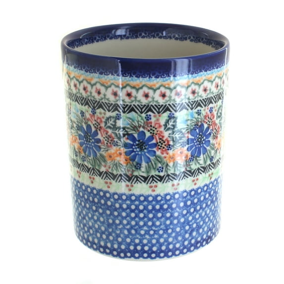 Blue Rose Polish Pottery Ashley Utensil Jar