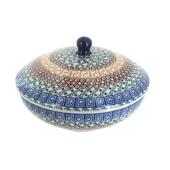 Blue Rose Polish Pottery Athena Covered Bowl