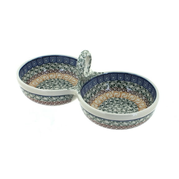 Blue Rose Polish Pottery Athena Divided Seasoning Cellar