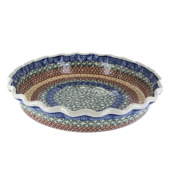 Blue Rose Polish Pottery Athena Pie Plate