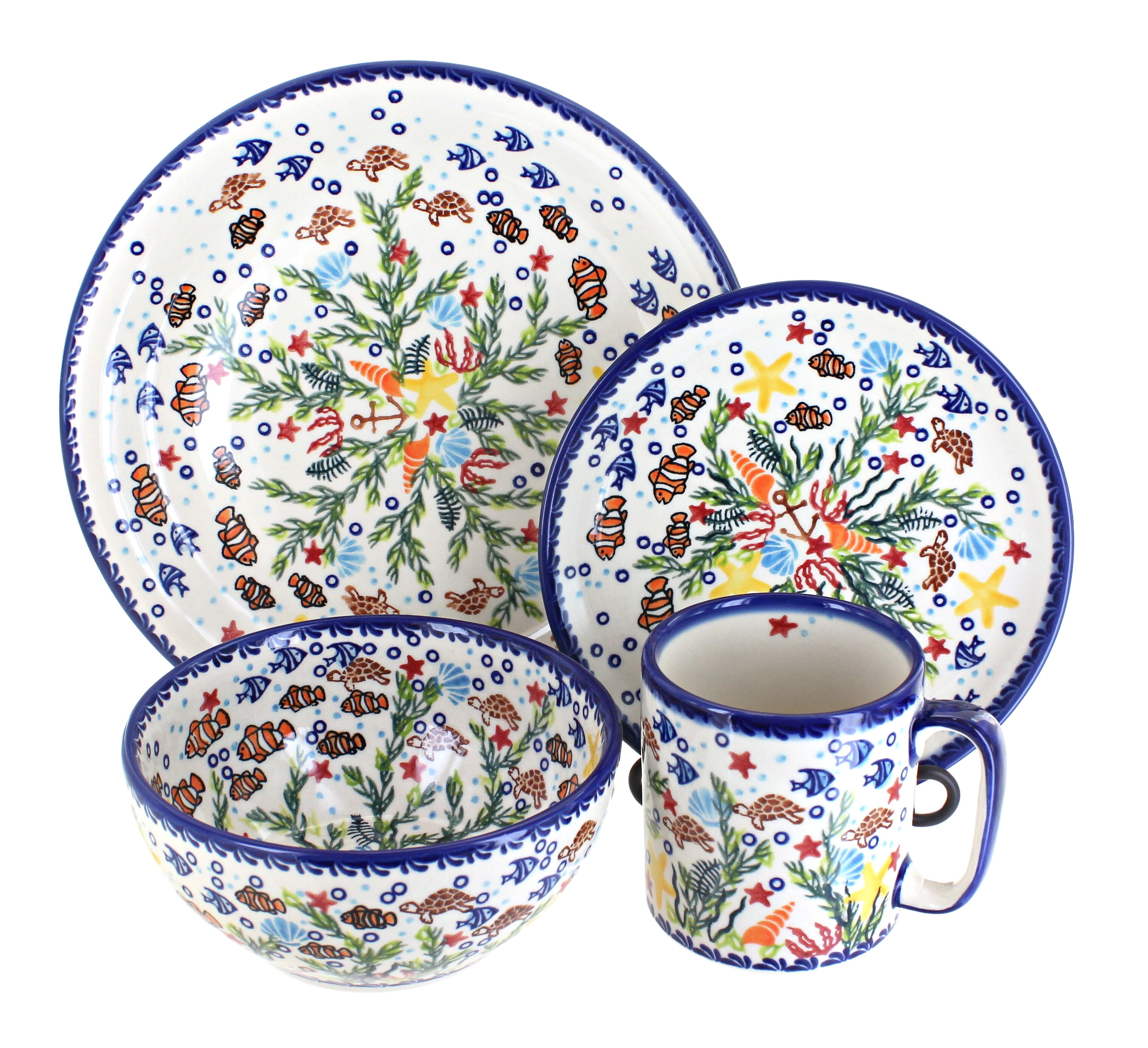 Blue Rose Polish Pottery Atlantis 大型 長方形 ベイカー Blue Rose Polish Po 並行輸入品 Blue Rose Polish Pottery Atlantis Dessert Plate -