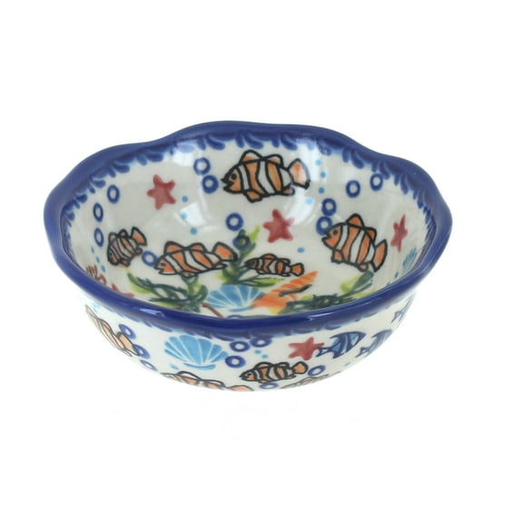 Blue Rose Polish Pottery Atlantis Small Scallop Bowl