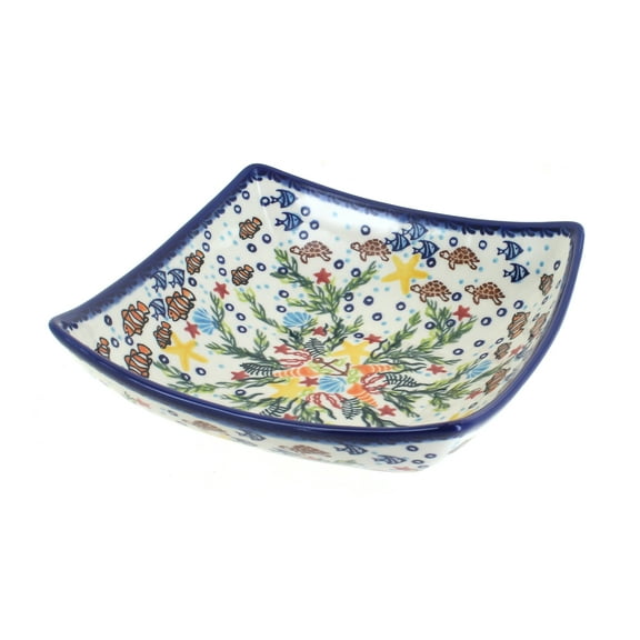 Blue Rose Polish Pottery Atlantis Square Serving Dish