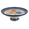 thumbnail image 1 of Blue Rose Polish Pottery Autumn Burst Cake Plate, 1 of 2