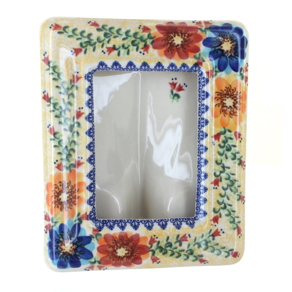 Blue Rose Polish Pottery Autumn Burst Frame