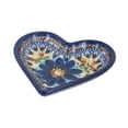 thumbnail image 1 of Blue Rose Polish Pottery Autumn Burst Heart Dish, 1 of 2