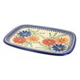 thumbnail image 1 of Blue Rose Polish Pottery Autumn Burst Large Rectangular Serving Platter, 1 of 2