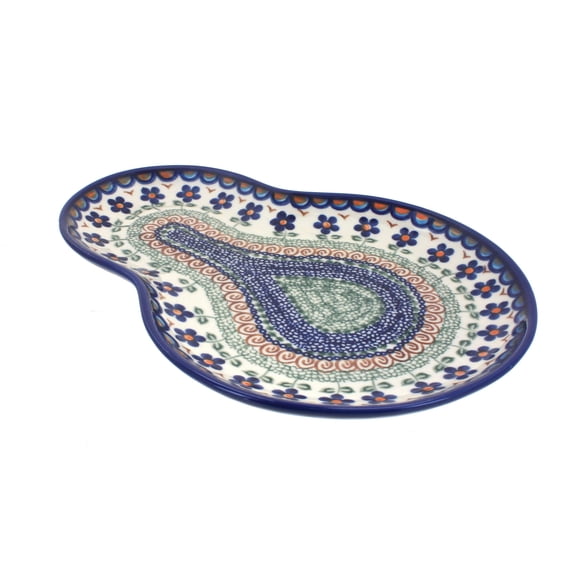 Blue Rose Polish Pottery Aztec Flower Breakfast Plate