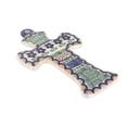 thumbnail image 1 of Blue Rose Polish Pottery Aztec Flower Cross, 1 of 2