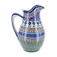thumbnail image 1 of Blue Rose Polish Pottery Aztec Flower Pitcher, 1 of 2