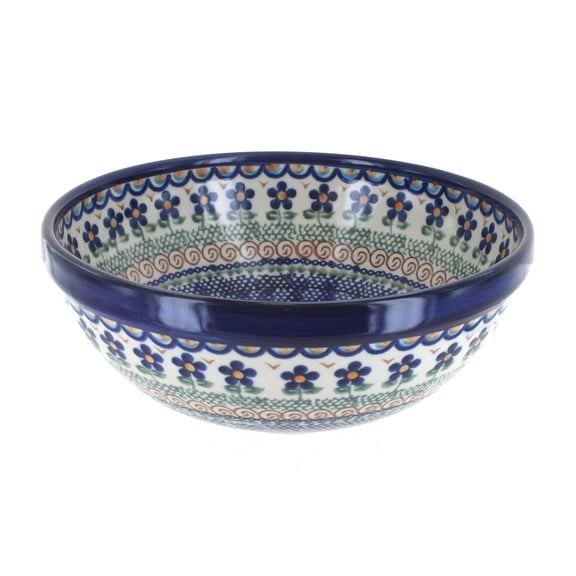 Blue Rose Polish Pottery Aztec Flower Small Serving Bowl