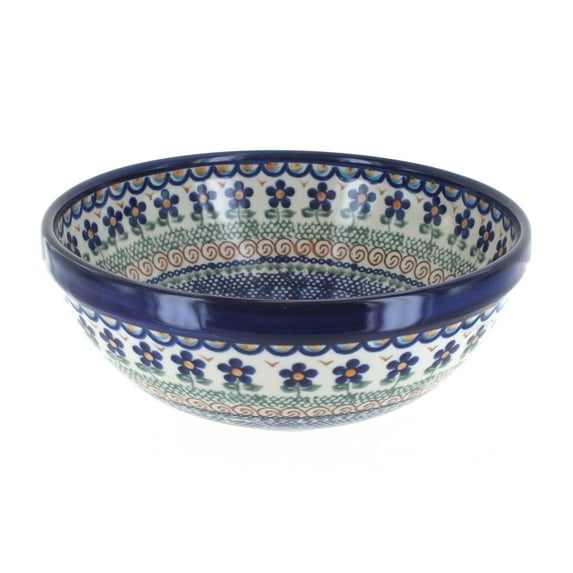 Blue Rose Polish Pottery Aztec Flower Small Serving Bowl