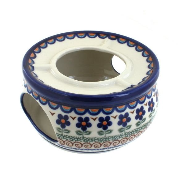 Blue Rose Polish Pottery Aztec Flower Teapot Warmer